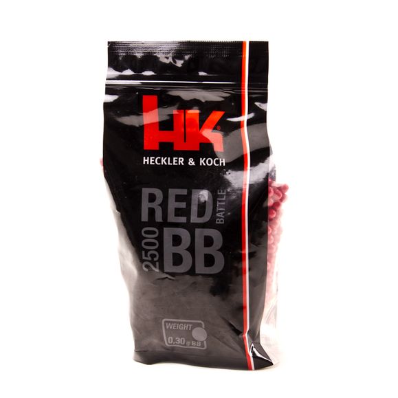 Kuličky BB 6 mm Heckler&Koch, 0,30 g, 2500 ks, červené