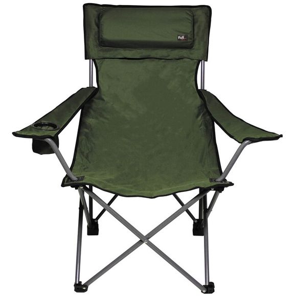 Kempingová židle Deluxe skládací, zelená