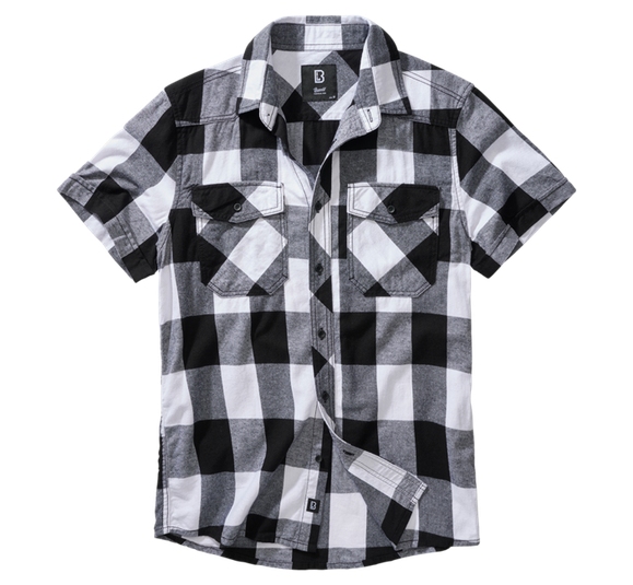 Košile Brandit Check Sleeve, bílo - černá