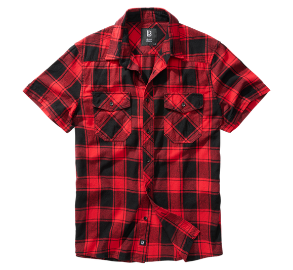 Košile Brandit Check Sleeve, červeno-černá