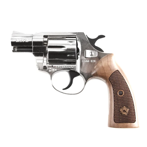 Plynový revolver ALFA 020, nikl, dřevo, kal. 9 mm R Knall
