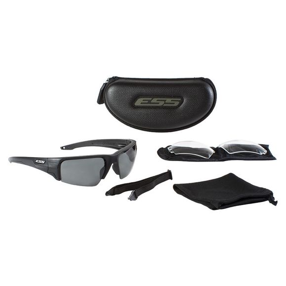 Střelecké brýle ESS Crowbar, černý rám, stříbrné logo EE9019-02