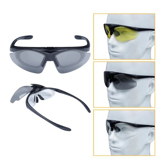 Taktické brýle ROYAL s vyměnitelnými skly, černé