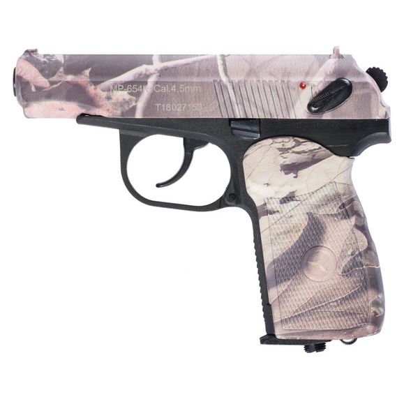 Vzduchová pistole Bajkal MP-654 K-23 Drozd CO2 camo, kal. 4,5 mm