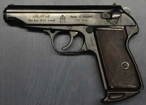 Znehodnocená pistole Fég Valam 48, kal. 9 mm Browning